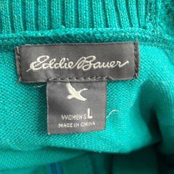 EDDIE Bauer light weight knit hoodie full zip camping hiking outdoors sz lg - Picture 3 of 9